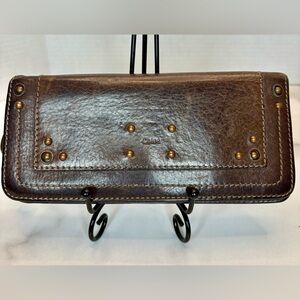Chloe Leather Wallet w/ Decorative Lock Pull